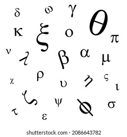 Black mu symbol icon with name. greek alphabet letter