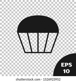 Black Muffin icon isolated on transparent background.  Vector Illustration