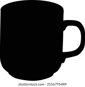 Black mug silhouette vector. Mug icon illustration