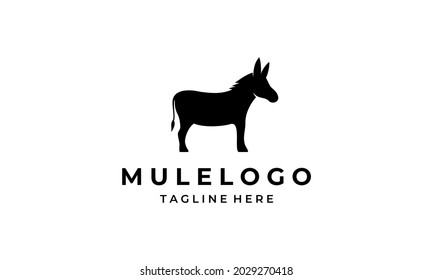 Black Mule Animal Horse Logo Design Inspiration