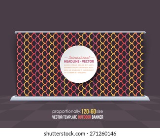 Black and Multicolor Wave Style Lines Theme Outdoor Banner or Horizontal Website Banner Design, Advertising Vector Template 