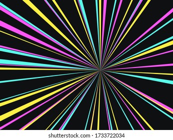 fondo multicolor negro. Dibujo vectorial retro de arte pop vintage estilo de los años 60