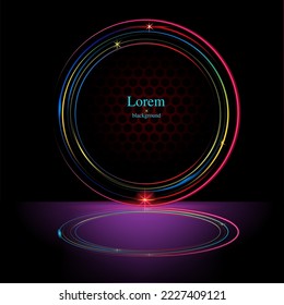 Black multicolored circle background vector illustration.