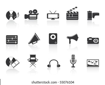 black multimedia tools icon