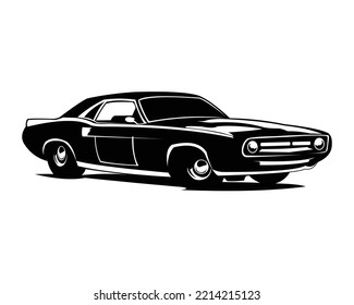 Black Muscle Car Logo Isolated Vector