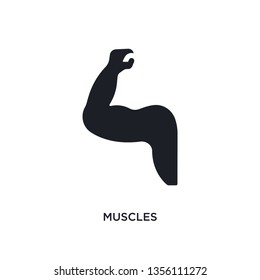 black muscles isolated vector icon. simple element illustration from gym and fitness concept vector icons. muscles editable logo symbol design on white background. can be use for web and mobile