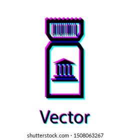 Black Museum ticket icon isolated on white background. History museum ticket coupon event admit exhibition excursion.  Vector Illustration