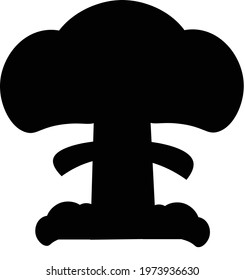 Black Mushroom Cloud Icon Vector