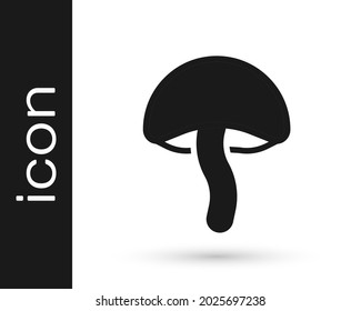 Black Mushroom icon isolated on white background.  Vector