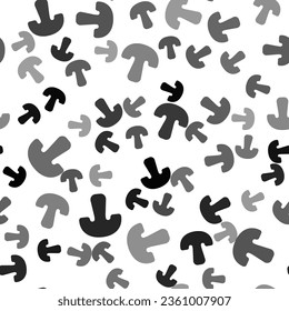 Black Mushroom icon isolated seamless pattern on white background.  Vector