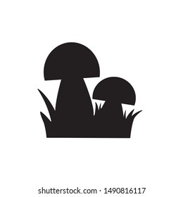 black mushroom icon- vector illustration