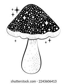 black mushroom image with sparks