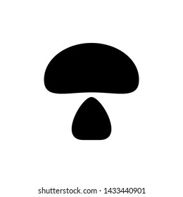 Black mushroom sign. Isolated Vector Illustration