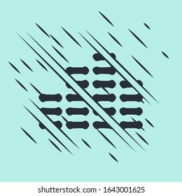 Black Music equalizer icon isolated on green background. Sound wave. Audio digital equalizer technology, console panel, pulse musical. Glitch style. Vector Illustration