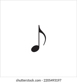 black music icon flat design logo type concept, on white isolated background.