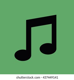 Black music note icon vector