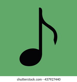 Black music note icon vector