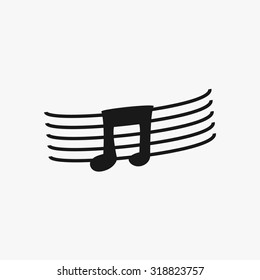 Black Music Note icons set. Vector Illustration eps10