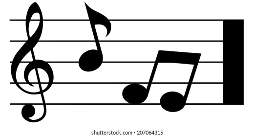 black music note isolated on white background