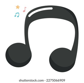 black music note over white