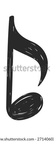 Black music note sound tune