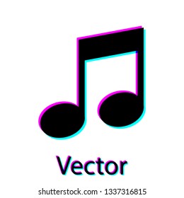 Black Music note, tone icon isolated on white background. Vector Illustration