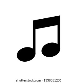 Black Music note, tone icon isolated on white background. Vector Illustration
