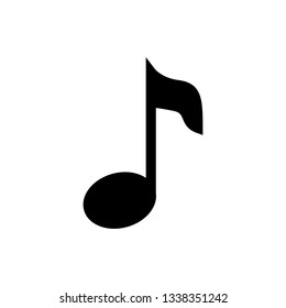 Black Music note, tone icon isolated on white background. Vector Illustration