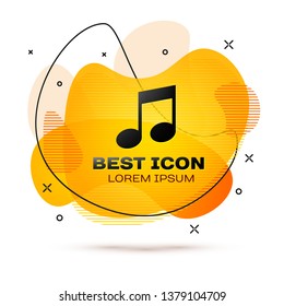 Black Music note, tone icon isolated on white background. Fluid color banner. Vector Illustration