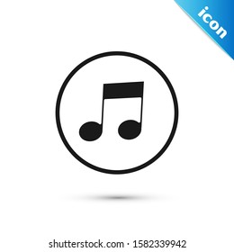 Black Music note, tone icon isolated on white background.  Vector Illustration