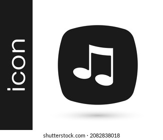 Black Music note, tone icon isolated on white background.  Vector