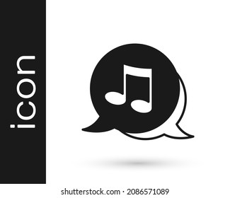Nota de música negra, icono de tono aislado en fondo blanco.  Vector