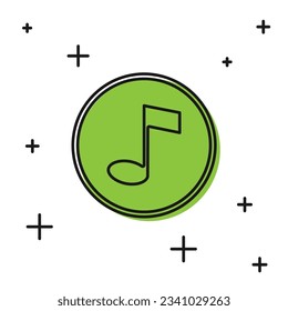 Black Music note, tone icon isolated on white background.  Vector