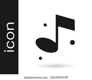Schwarze Musik, Tonsymbol einzeln auf weißem Hintergrund.  Vektorgrafik