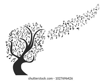 black music note tree
