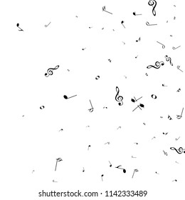 black music notes isolated on white background. Vector illustration