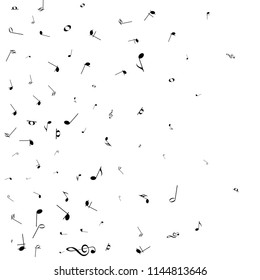 black music notes isolated on white background. Vector illustration