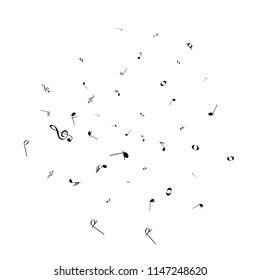 black music notes isolated on white background. Vector illustration