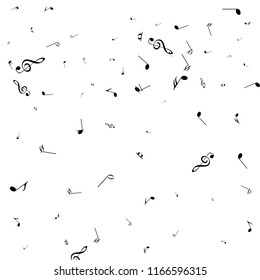black music notes isolated on white background. Vector illustration