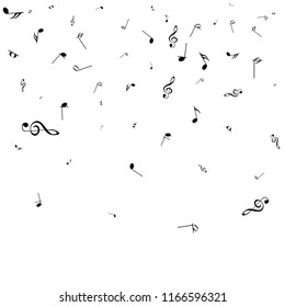 black music notes isolated on white background. Vector illustration