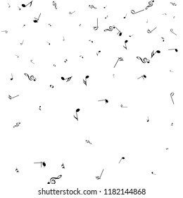 black music notes isolated on white background. Vector illustration