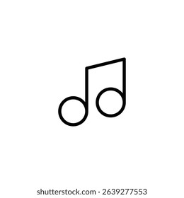 black Music notes line icon. Musical key stroke sign. Vector outline symbol isolated on a white background. Music notes symbol, vector illustration.