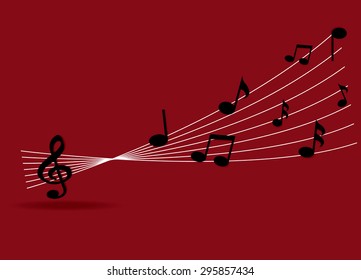 black music notes on a solid background