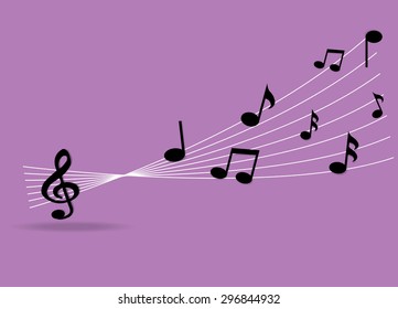 black music notes on a solid background