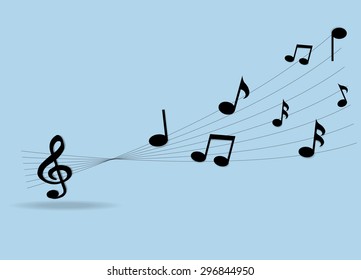 black music notes on a solid background