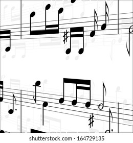 Black music notes on white background. eps10