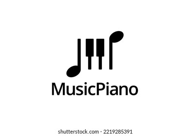 black music piano logo concept