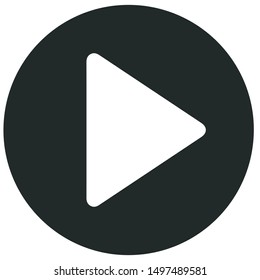black music play icon button sign symbol simple flat design for UI and app designs