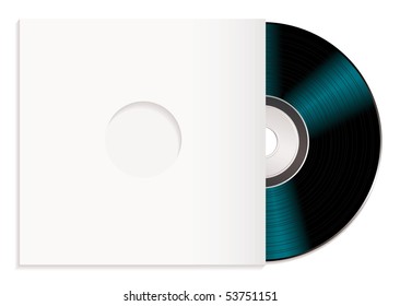 Black Music Record With White Cover Or Sleeve