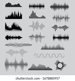 Olas de música negra. Tecnología de audio, pulso musical.